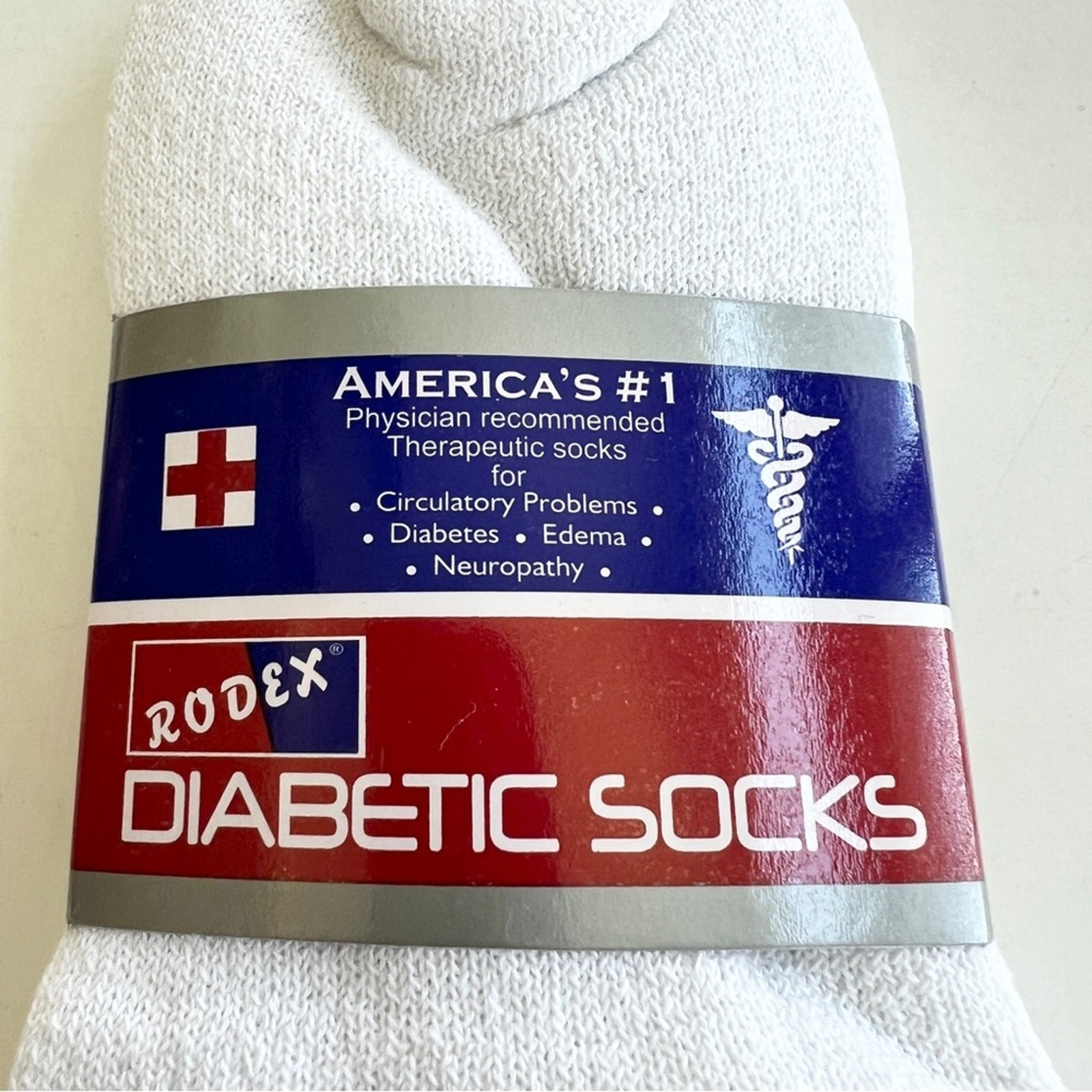 New RODEX 3-Pack Diabetic Quarter Socks SIZE 9-11 (Shoe Size 4-10) Unisex White