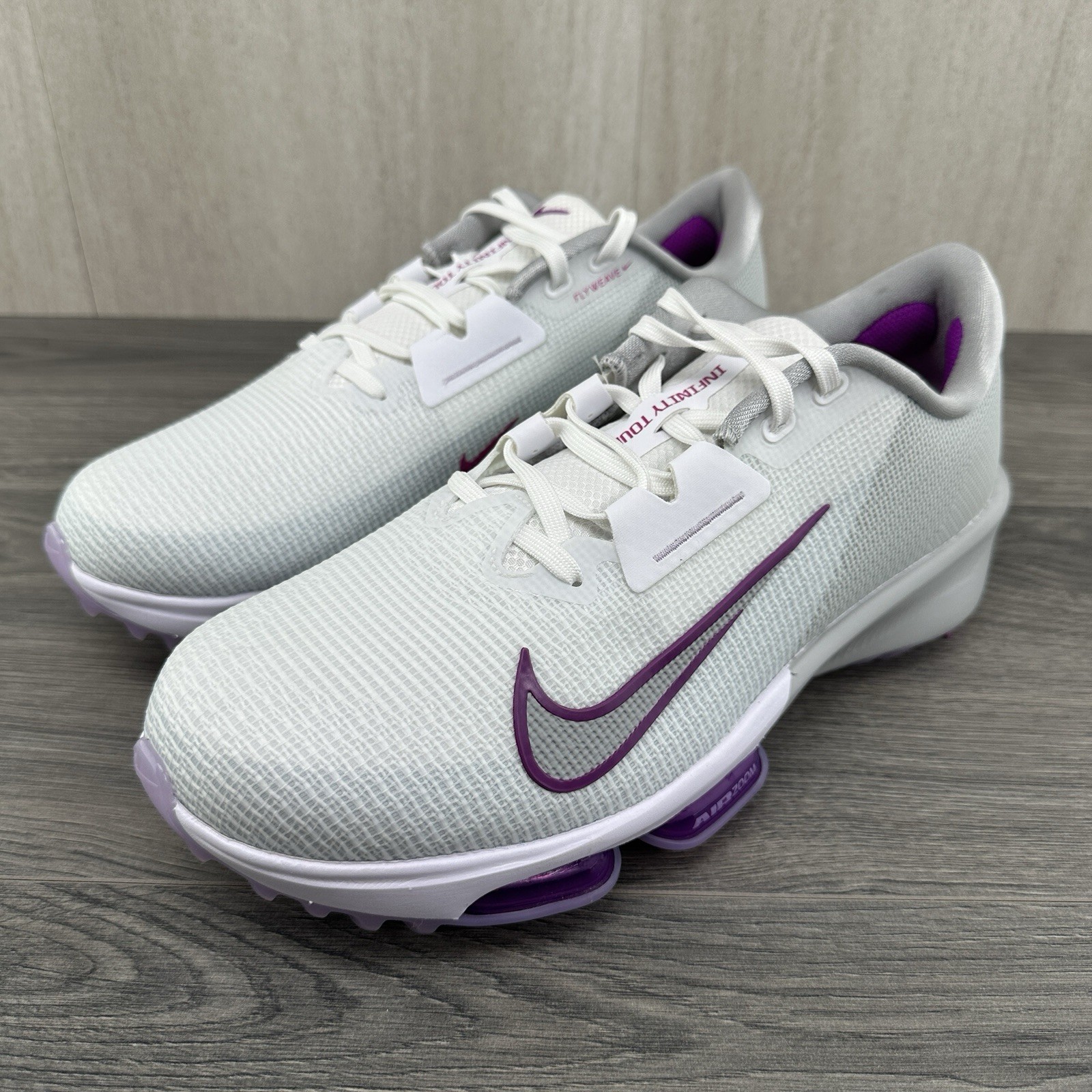 Nike Air Zoom Infinity Tour Next 2% Size 10.5 Mens White Vivid Purple Golf Shoes