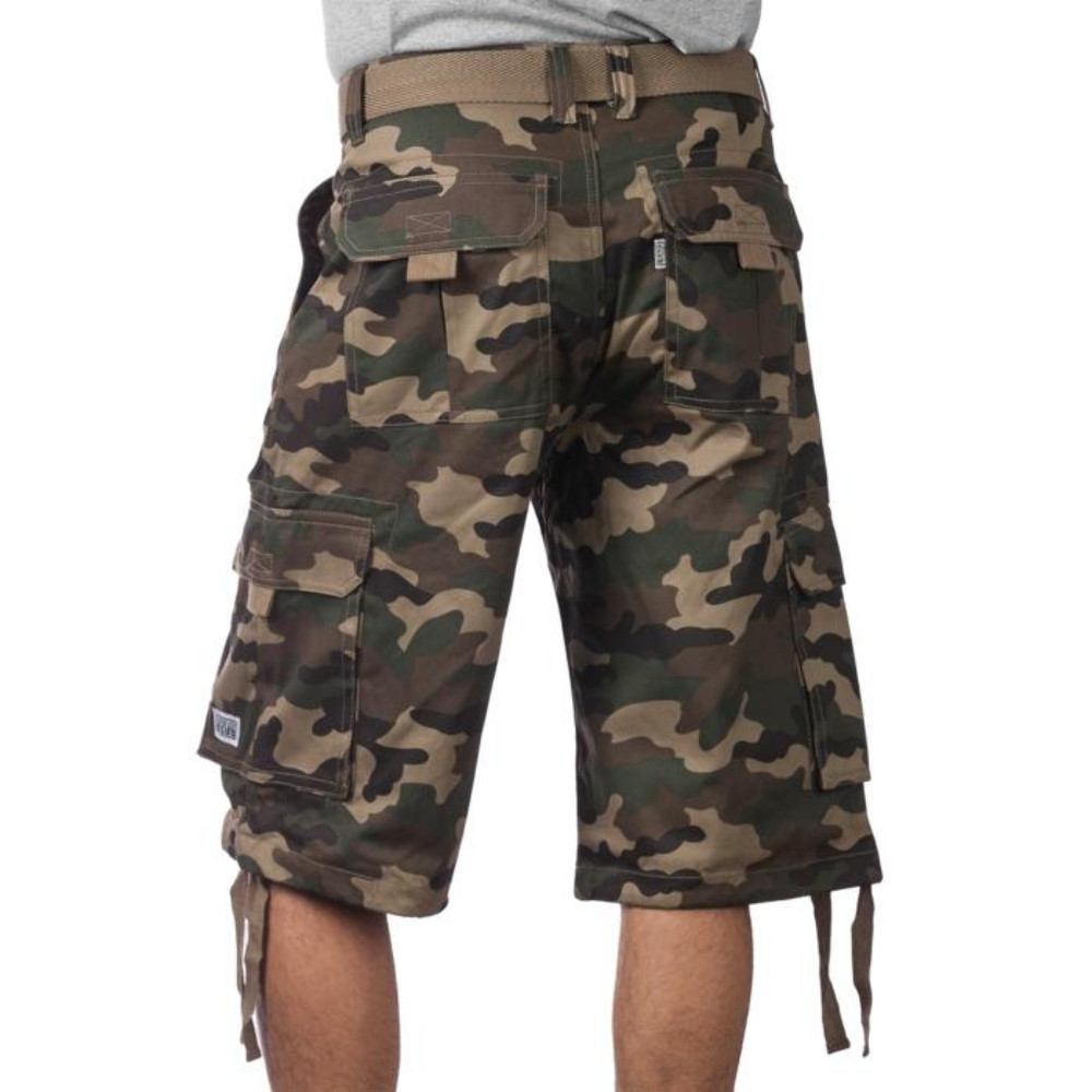 Pro Club Men’s Cotton Twill Cargo Shorts With Belt