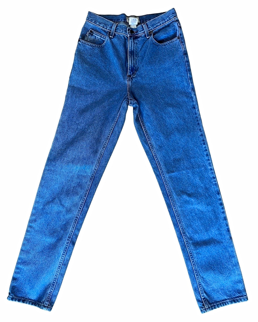 LL Bean Mens Classic Fit Denim Leather Patch Medium Wash Fits 28×32 (30×34)