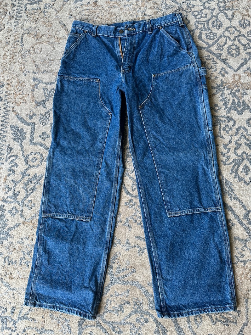 Carhartt B73-DST Double Knee Denim Jeans 34×30 Men’s Loose Fit Carpenter Pants