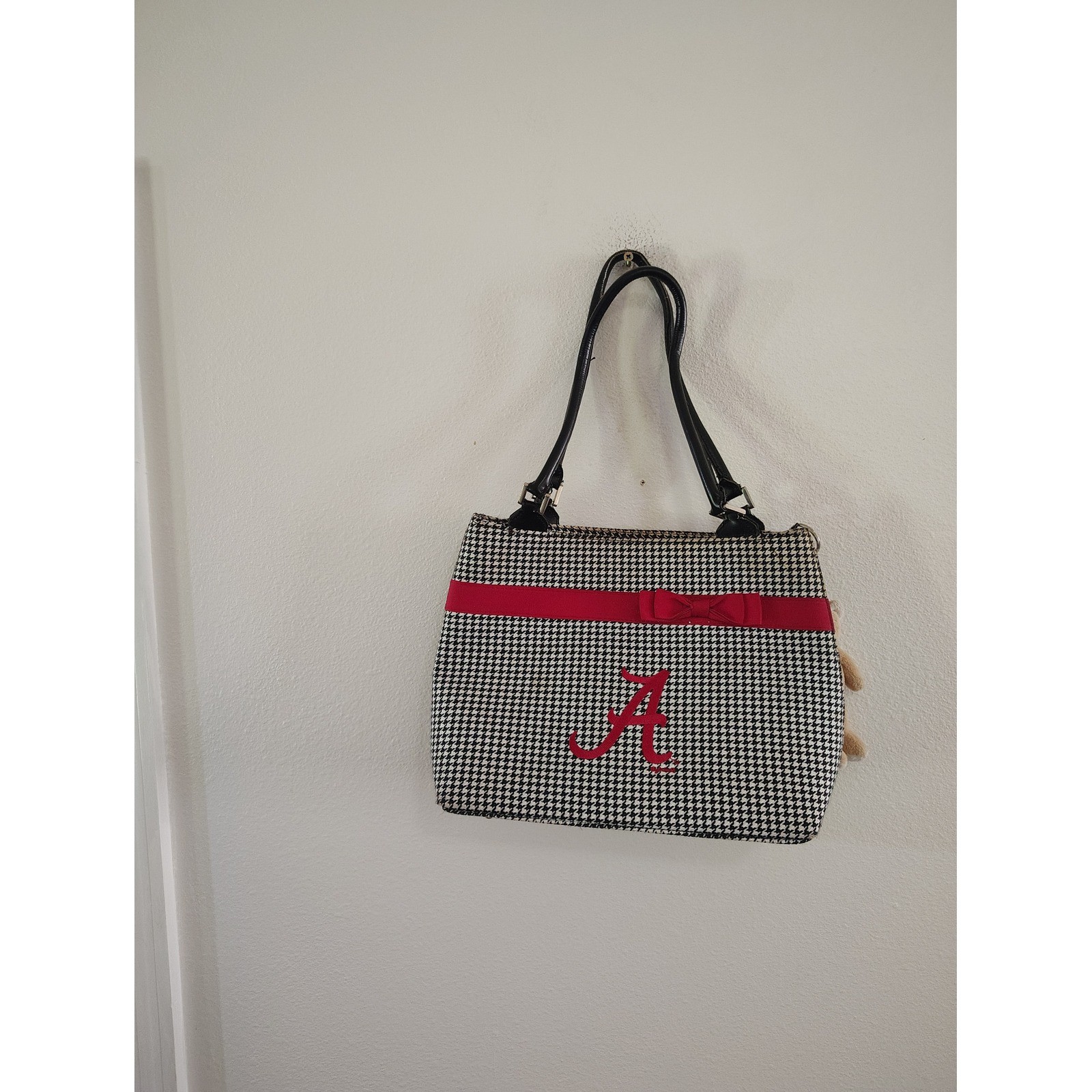 Alabama Crimson Tide Houndstooth Shoulder Bag Red Bow University of Alabama