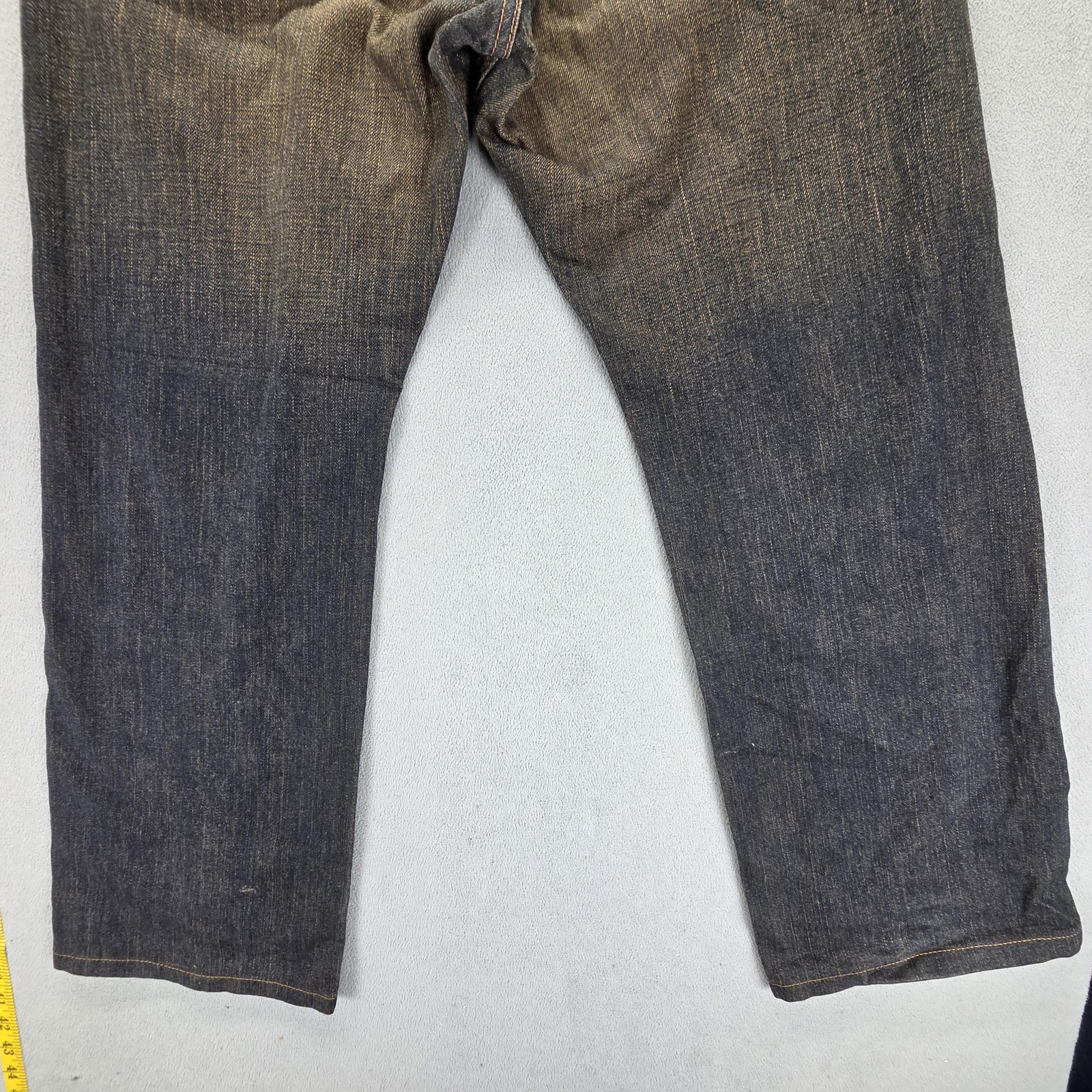 Edwin Jeans Mens Blue Selvedge 505z Dirty Wash Whiskers Fits 30×28