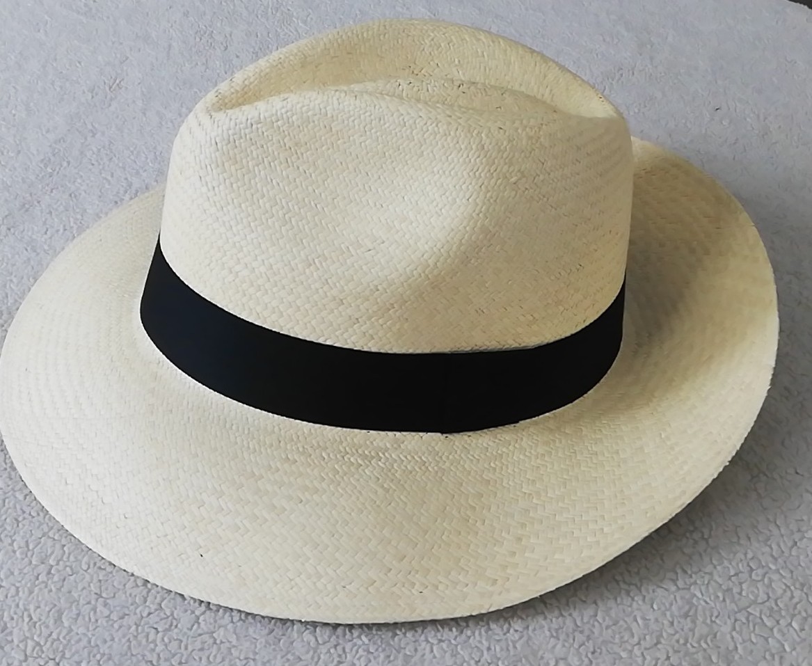 GENUINE ECUADOR HAT “PANAMA HAT” 3 Inch Brim TOQUILLA STRAW 60Cm CLASSIC BEIGE