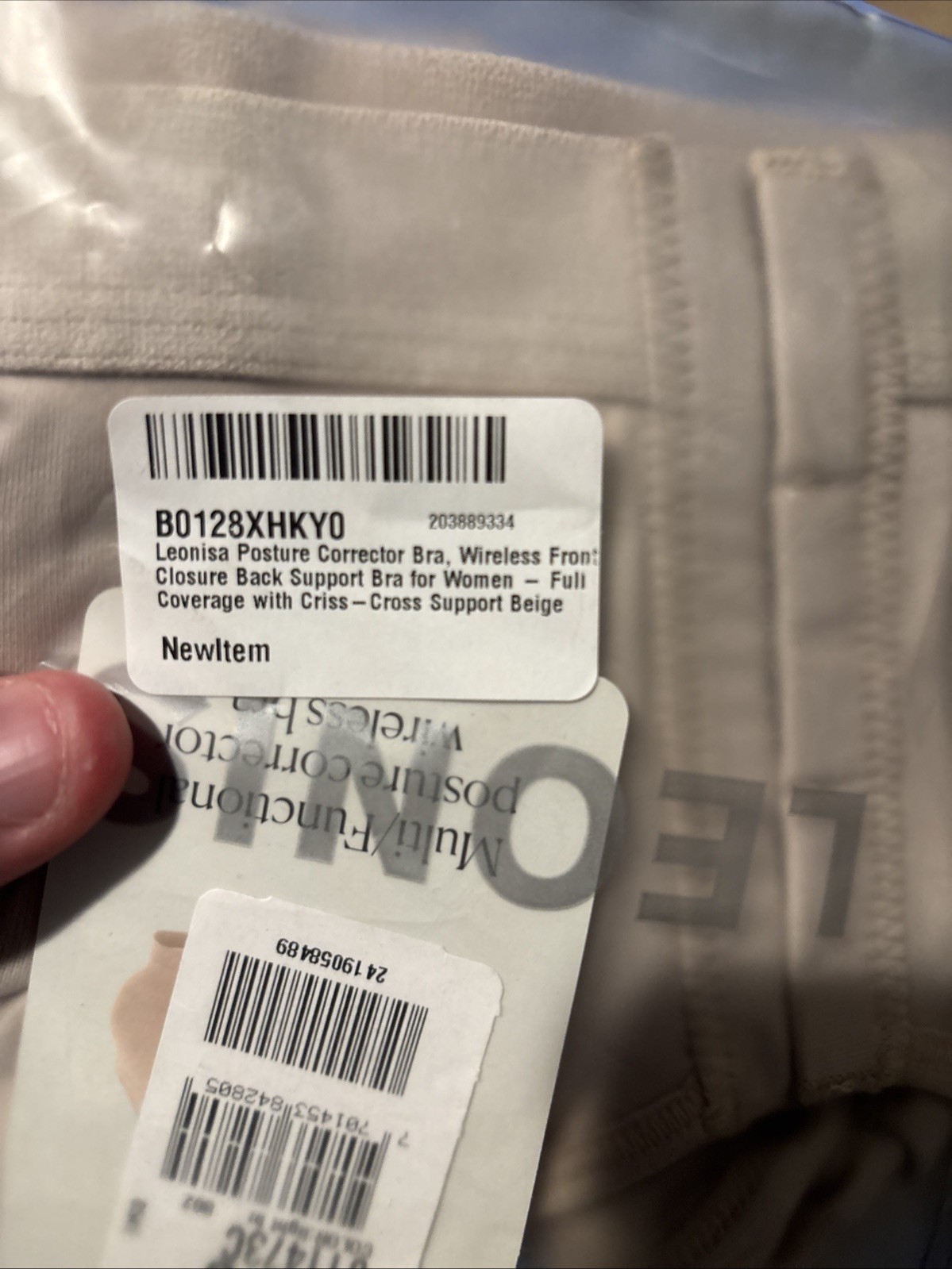 LEONISA Women Multi Function Back Support Posture Bra 011473C Beige 32C NEW