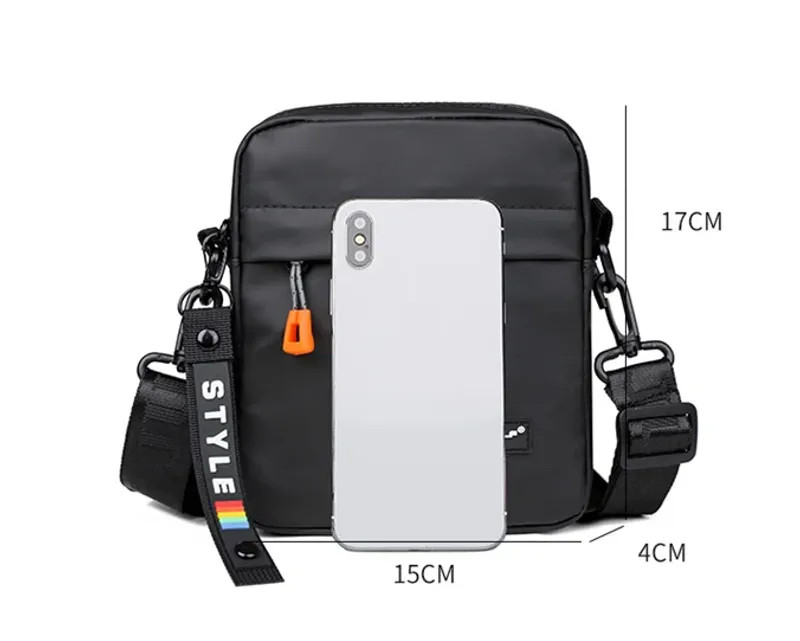 Simple Mini Men Crossbody Bag For Phone Side Bag Casual Waterproof PU Leather