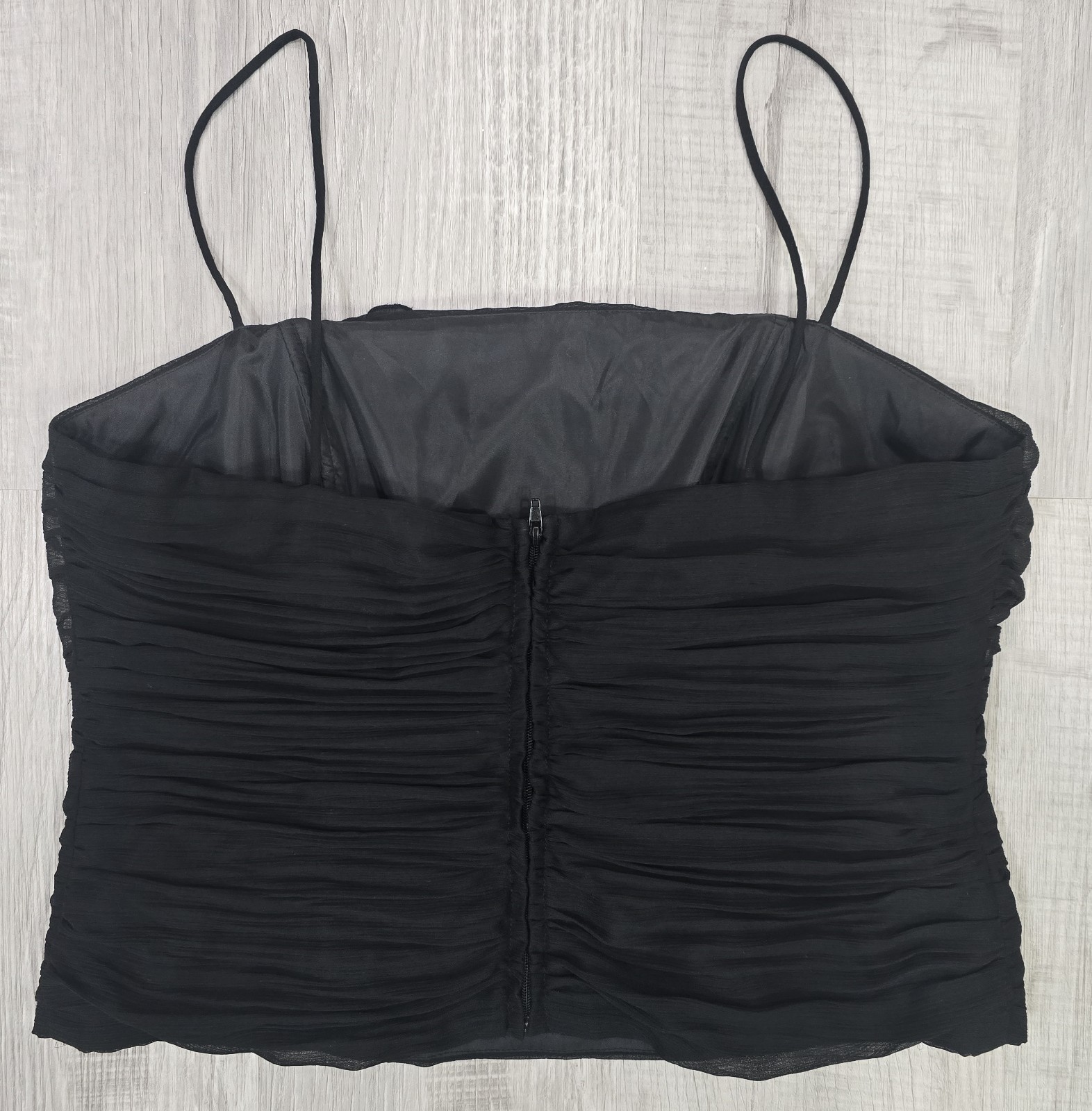 Expo New York 2 Pc Black Cropped & Ruched Top Set Women’s Size 12