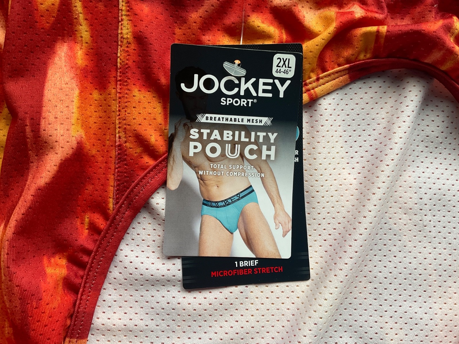 Jockey Sport Stability Pouch Brief Breathable Mesh New Orange Blue Men