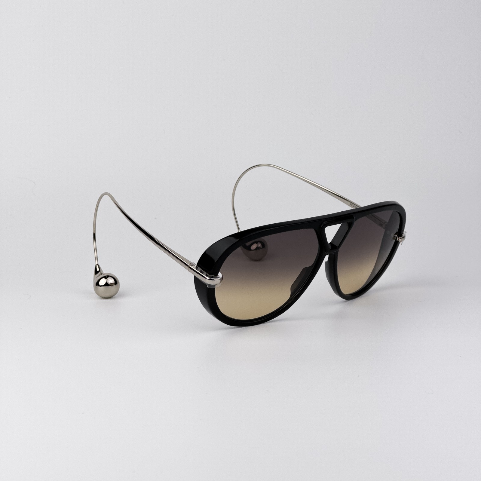 Bottega Veneta Women Sunglasses Black Silver Brown Gradient BV1273S 010 NEW