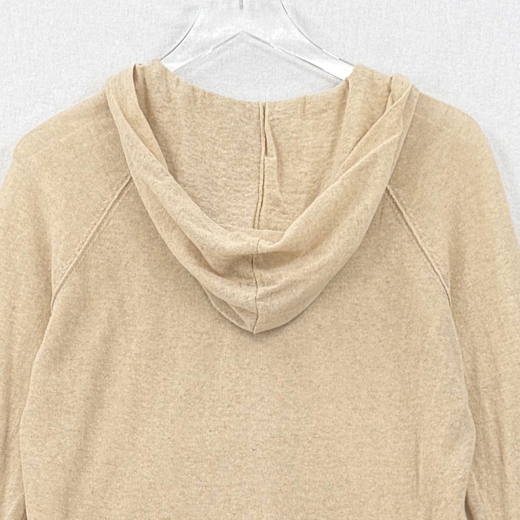 James Perse Hoodie Sweater Womens 0 Beige Linen Cotton Knit WFGL3631
