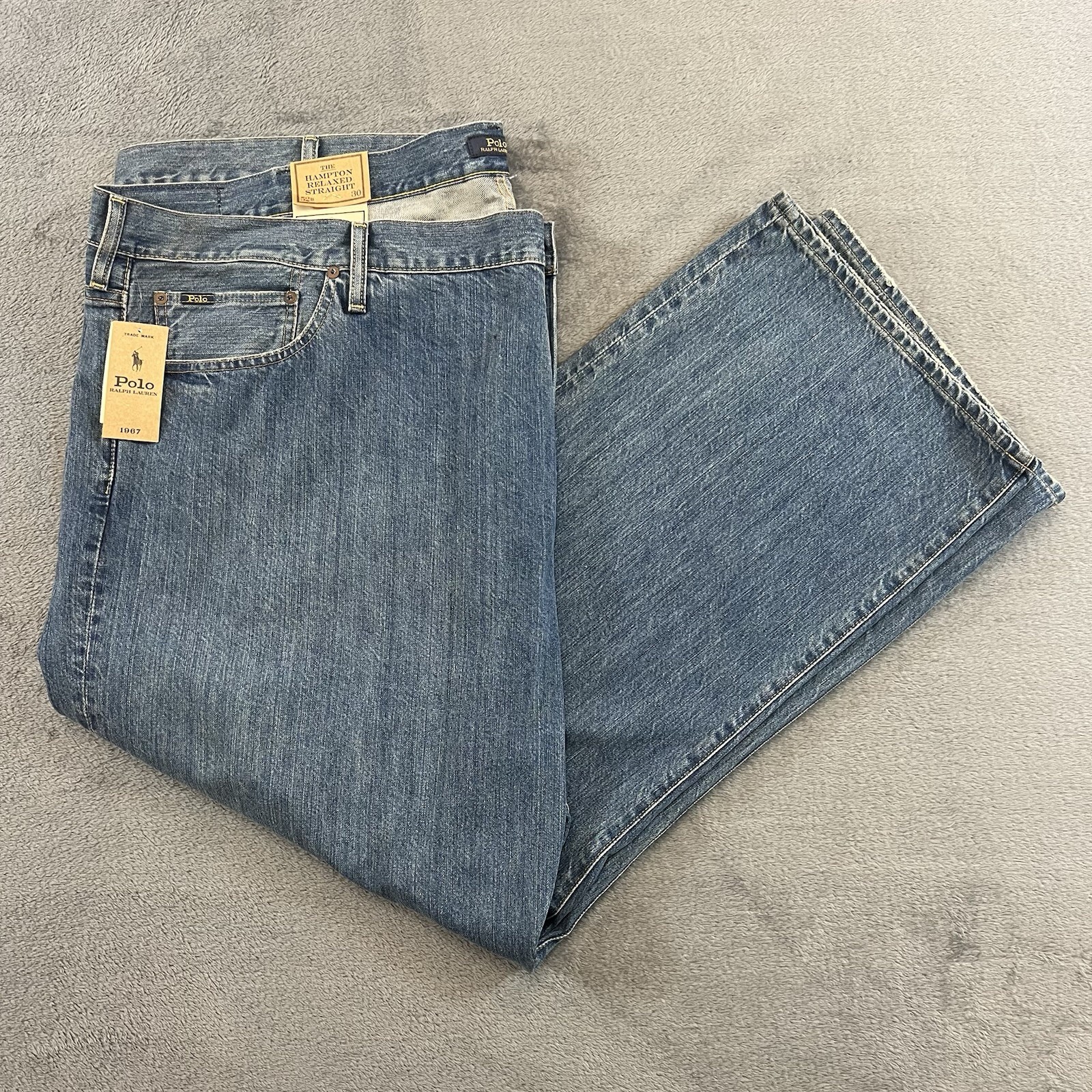 Polo Ralph Lauren Big & Tall Jeans 52B x 30 Hampton Relaxed Straight Leg NWT