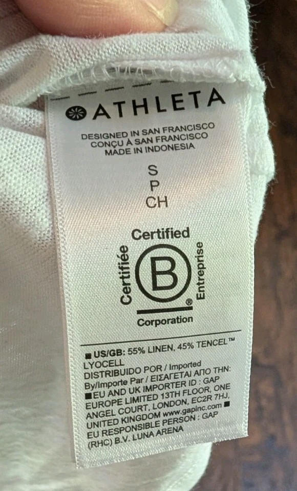 Athleta Bright White Getaway Linen Blend Muscle Tank Top Stretch, SMALL, NEW