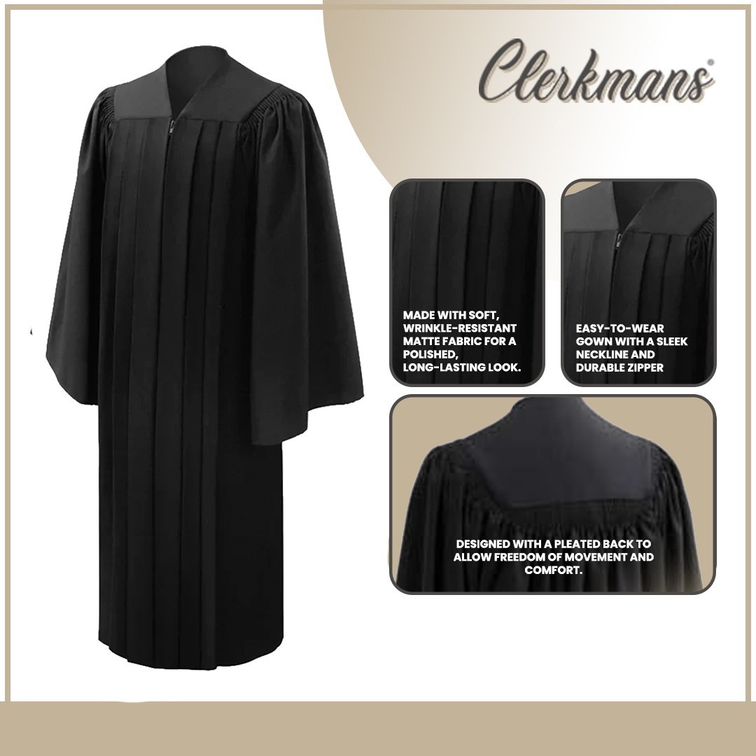 Deluxe Black Bachelors Graduation Gown – Academic Regalia