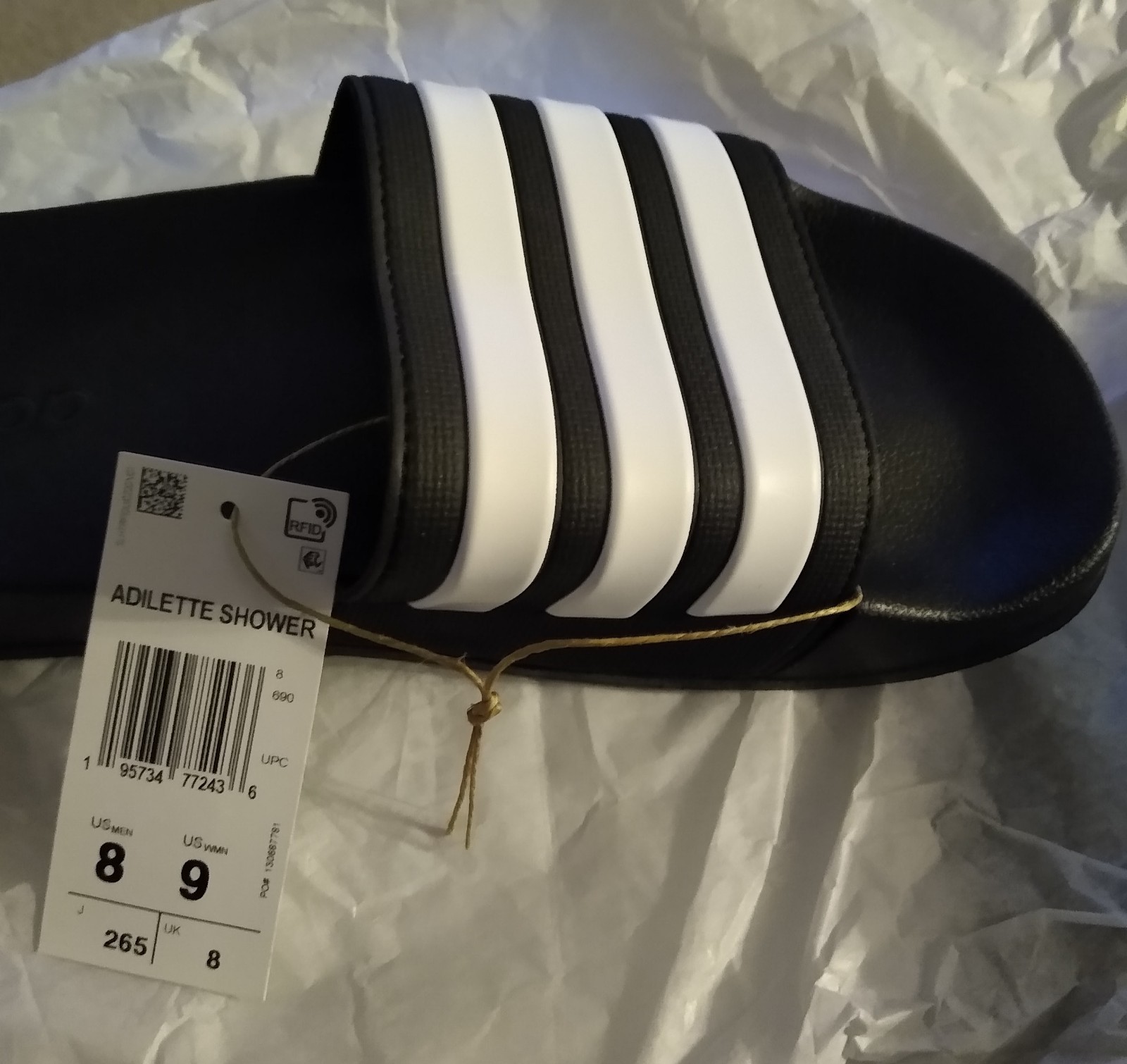 NIB w/ Tags – Adidas “Adilette” GZ5920 Shower Shoes -US Size – Men 8 – Women 9