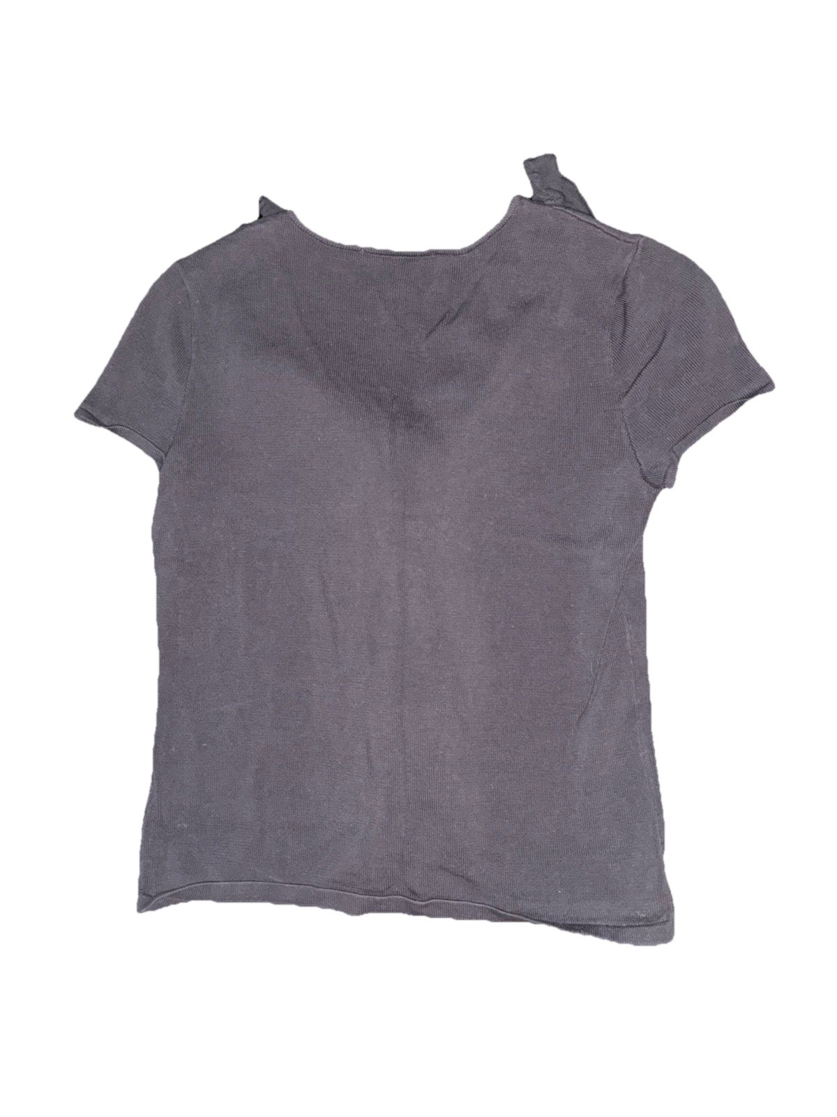 Lauren Ralph Lauren Petite Ruffle Short Sleeve Black Shirt Women Size PP