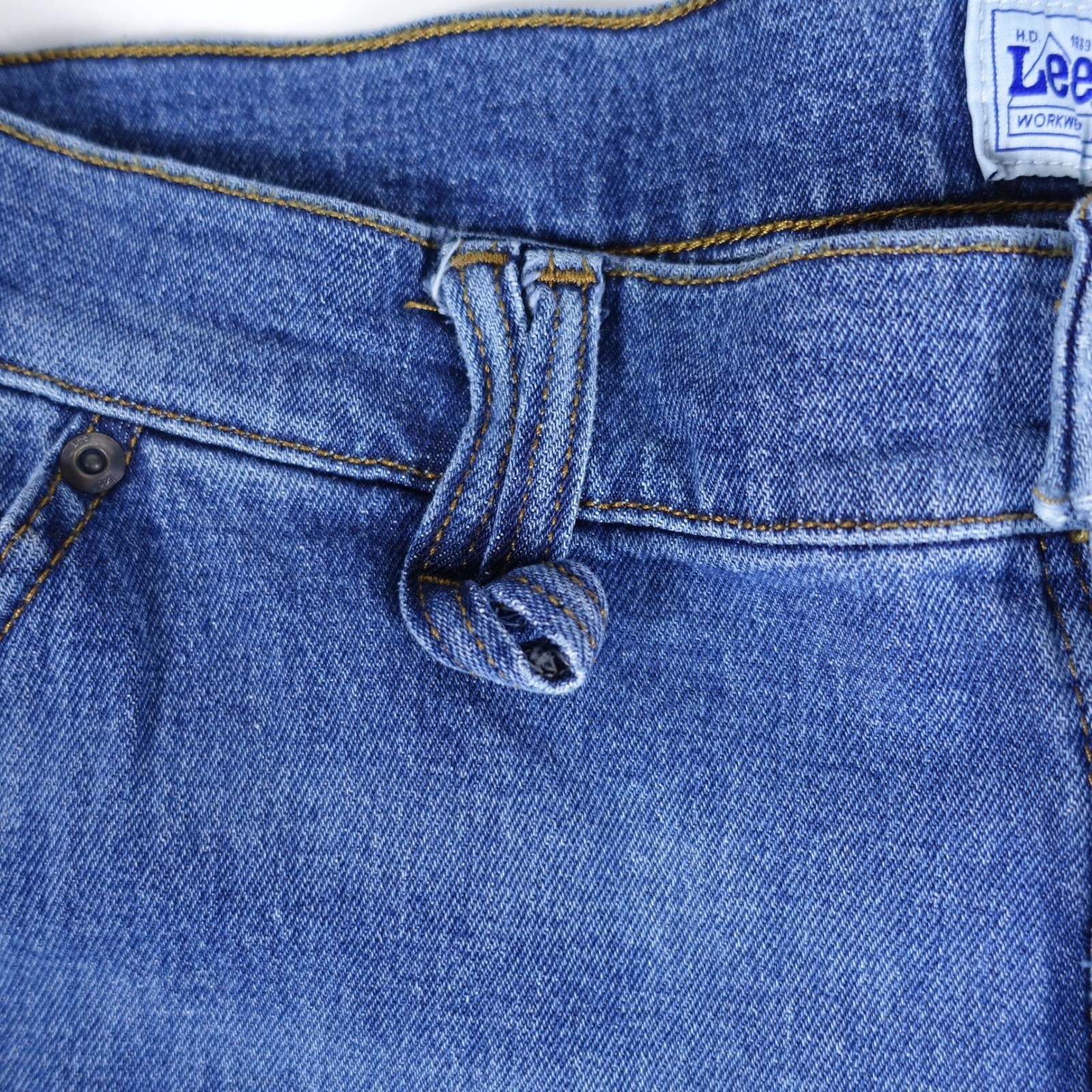 Lee Carpenter Denim Shorts Men 34 Blue Workwear Utility Hammer Loop New