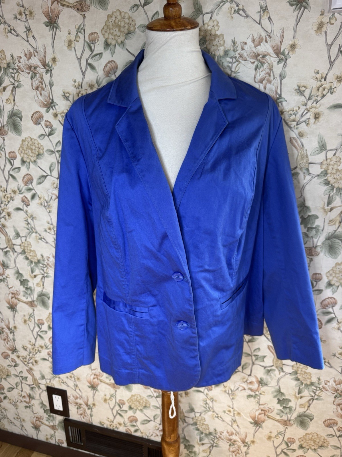 Lane Bryant Royal Blue Blazer Size 20 Career Work Classic Holiday Plus Size