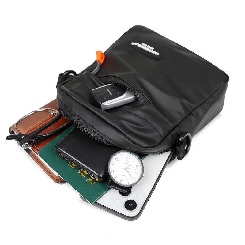 Simple Mini Men Crossbody Bag For Phone Side Bag Casual Waterproof PU Leather