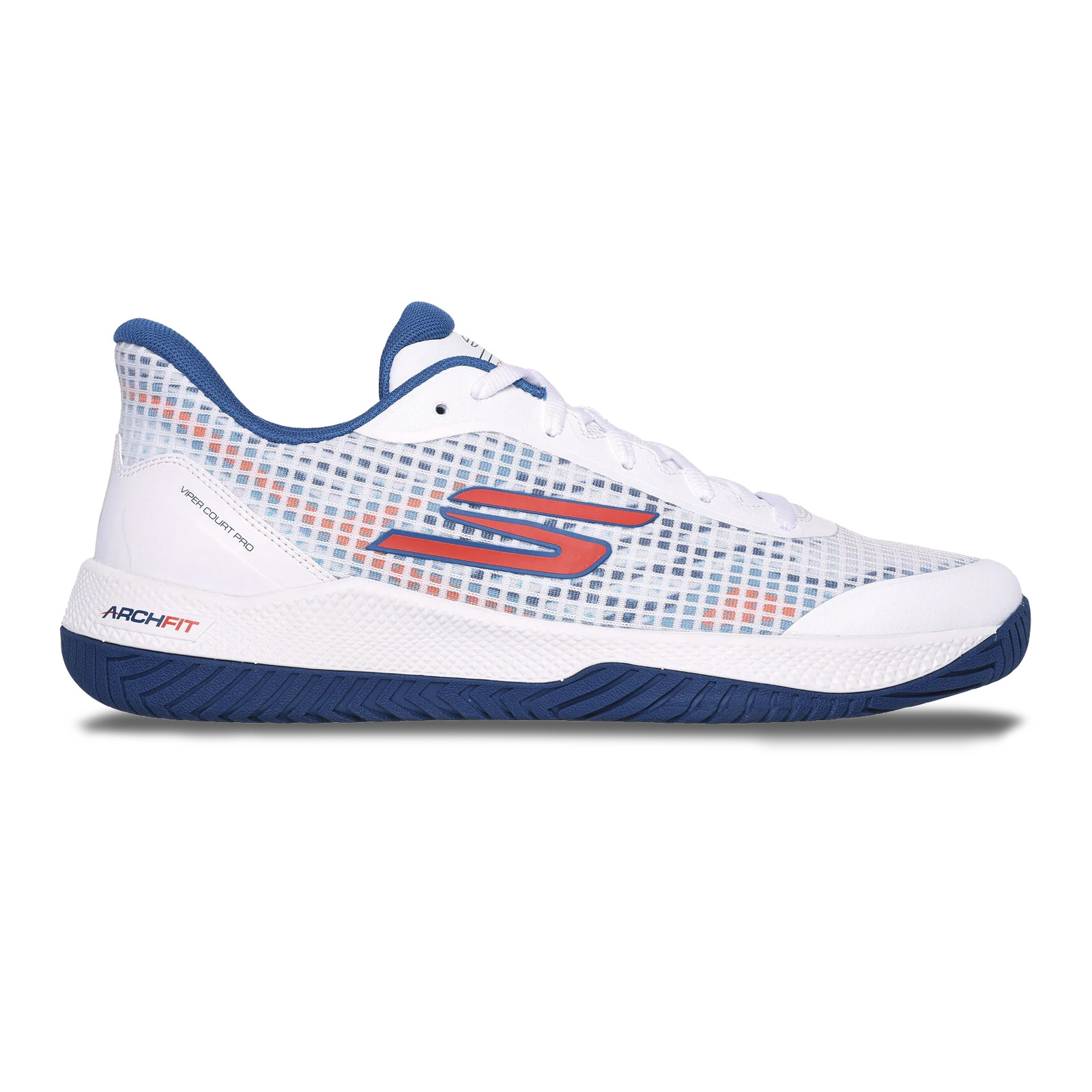 Men’s Skechers Viper Court Pro, White/Turquoise, 12 D Medium US