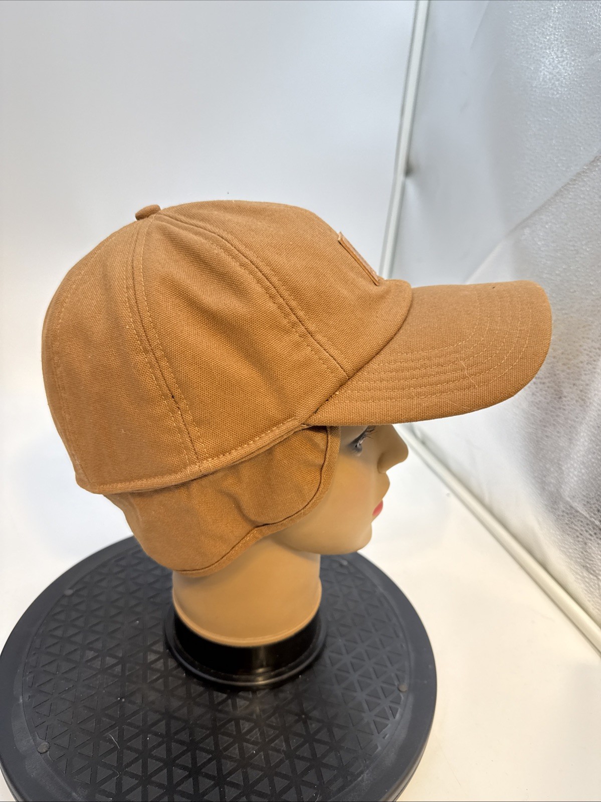 CARHARTT USA COLD WEATHER TRAPPER HUNTING CAP / HAT – EAR FLAP COVER TAN LARGE