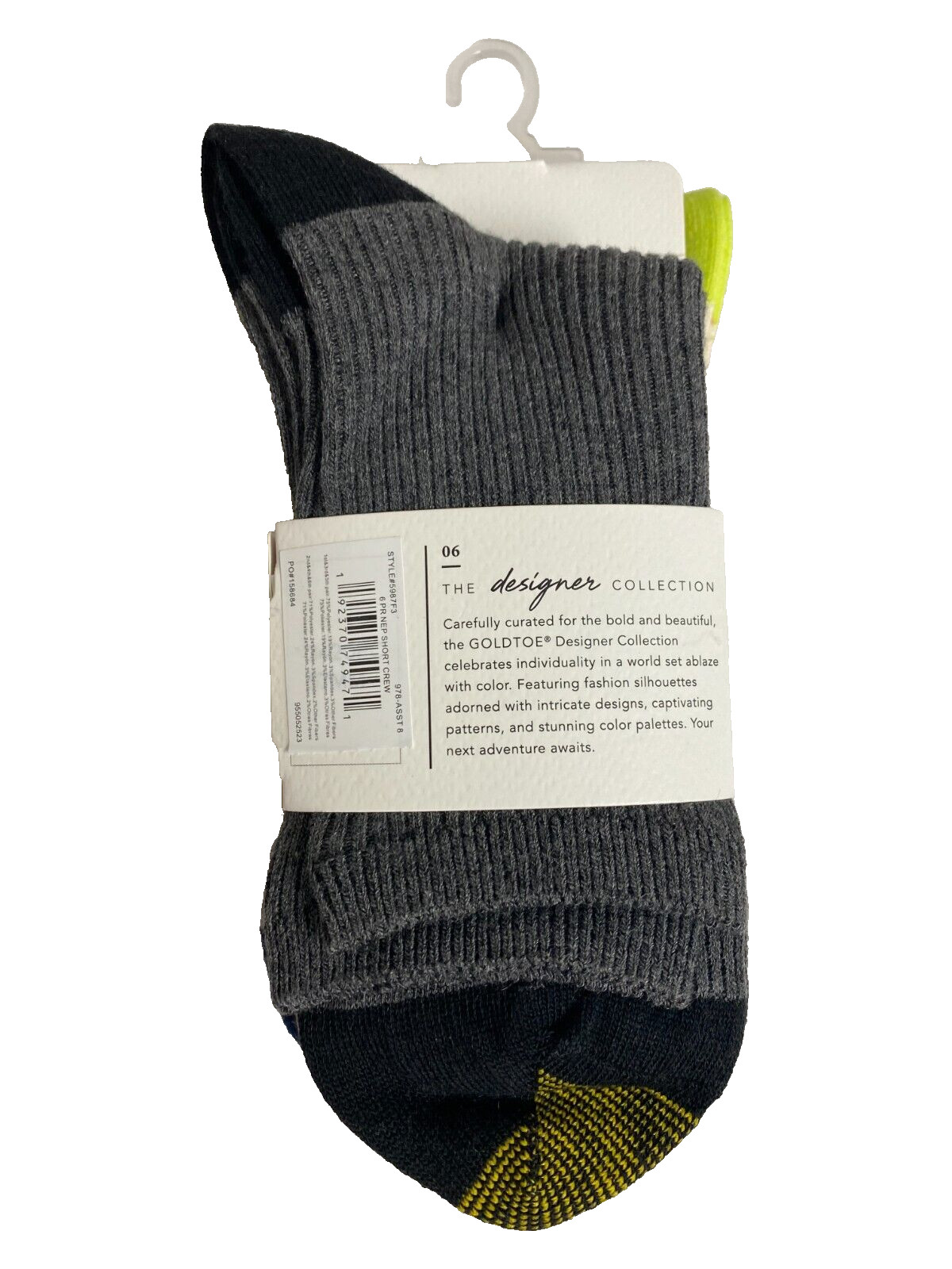 Gold Toe Womens Short Crew Socks 6 Pair Sz 6-9 Casual Ribbed Hiking Socks NWT