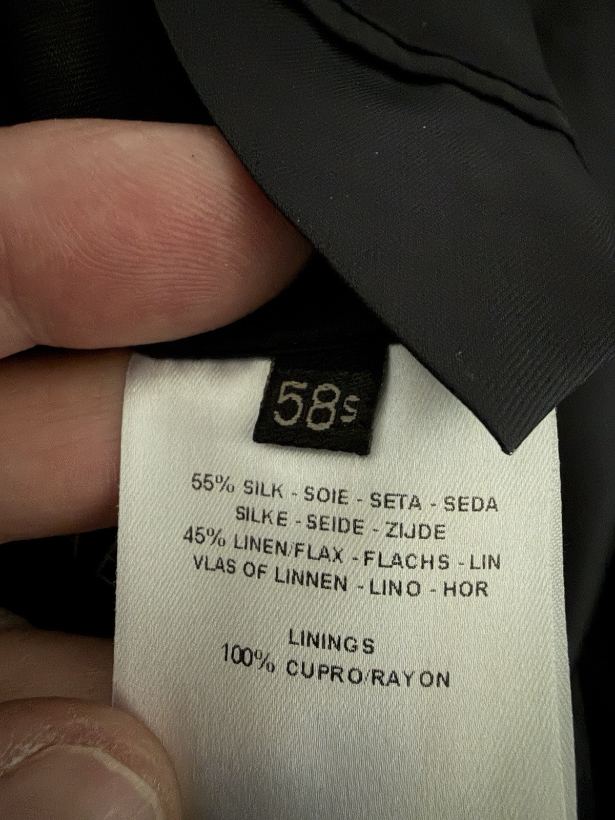 Jaeger Men’s Silk Linen Black 2 Piece Suit Jacket 58 /48 Trousers W38 L29