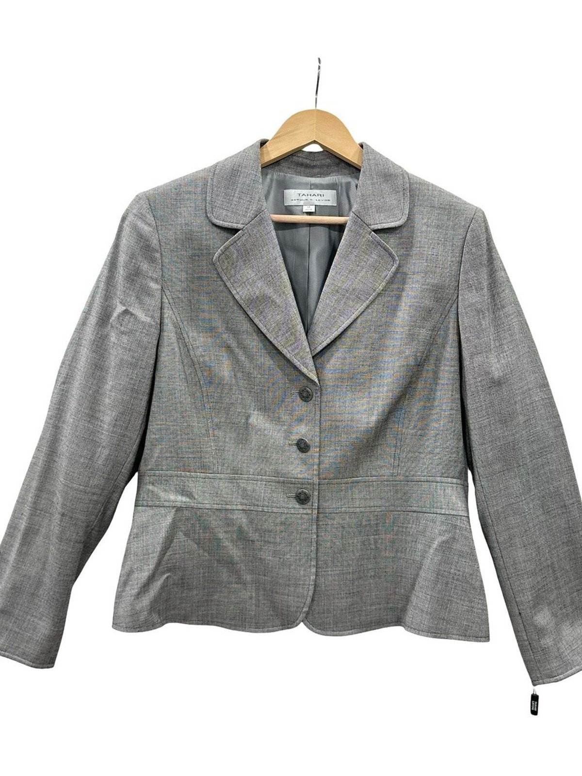Tahari Arthur S. Levine Gray 2-Piece Skirt Suit Set Size 14 NWT Career Office
