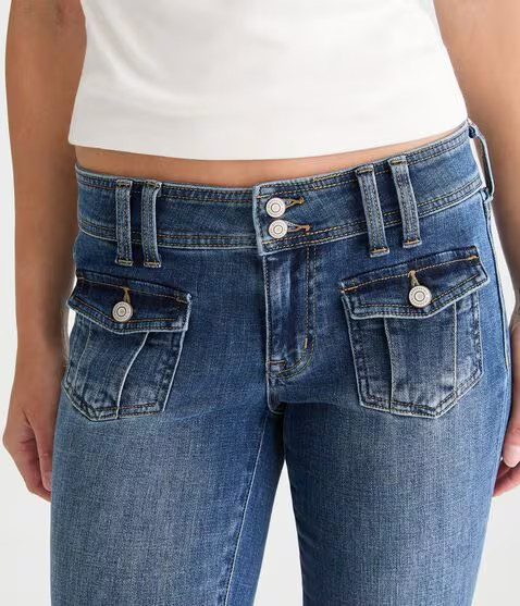 Aeropostale Low Rise Flare Jeans Short/Regular Size 000-20