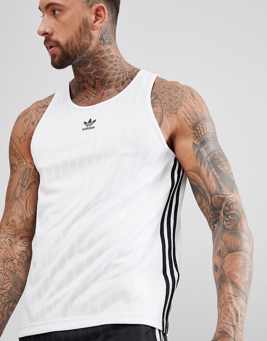 Adicolor Trefoil Logo White Vest: CV8609 – Mens Small