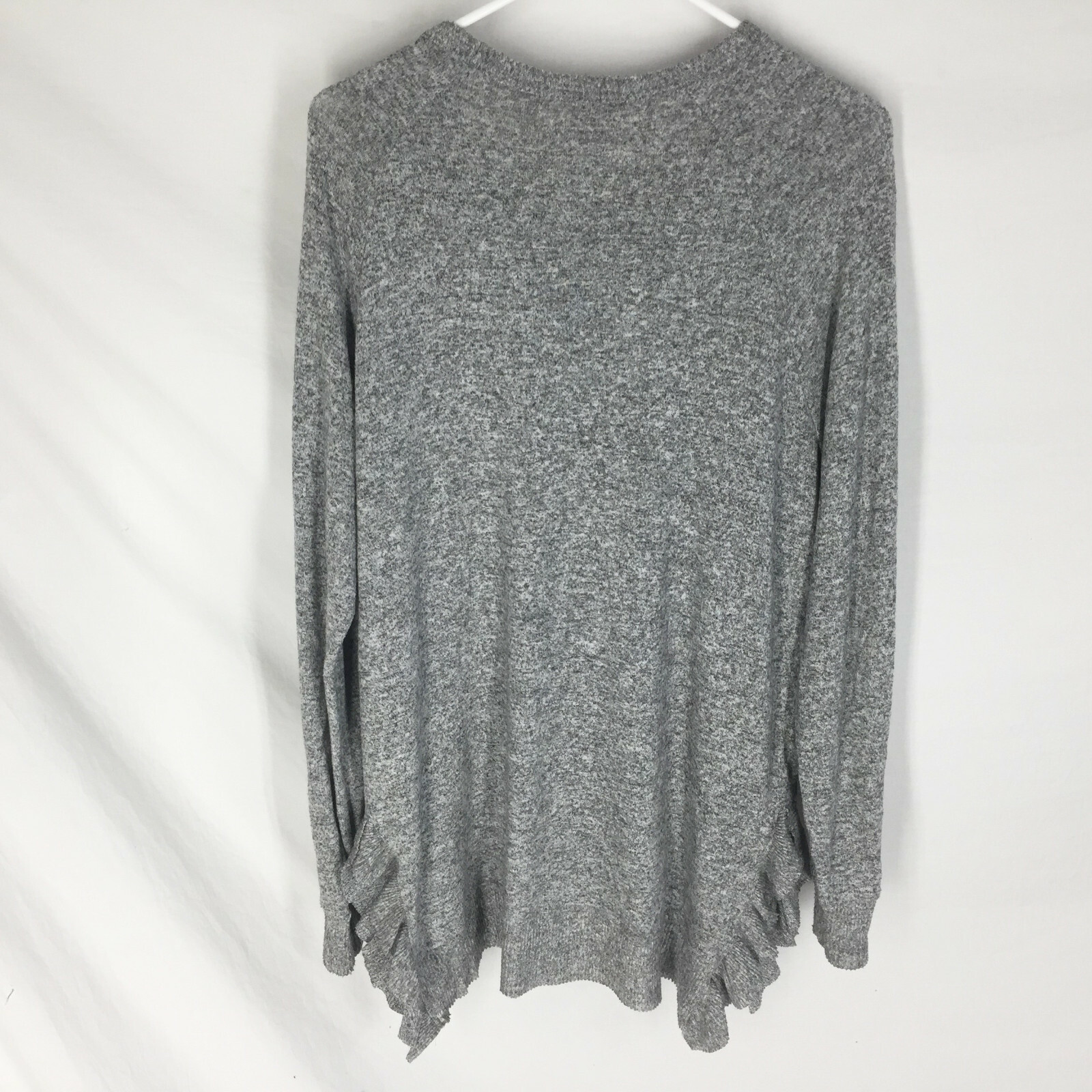 POSTMARK ANTHROPOLOGIE Sweater Size Large Gray Ruffle Bottom Sides Gray Womens
