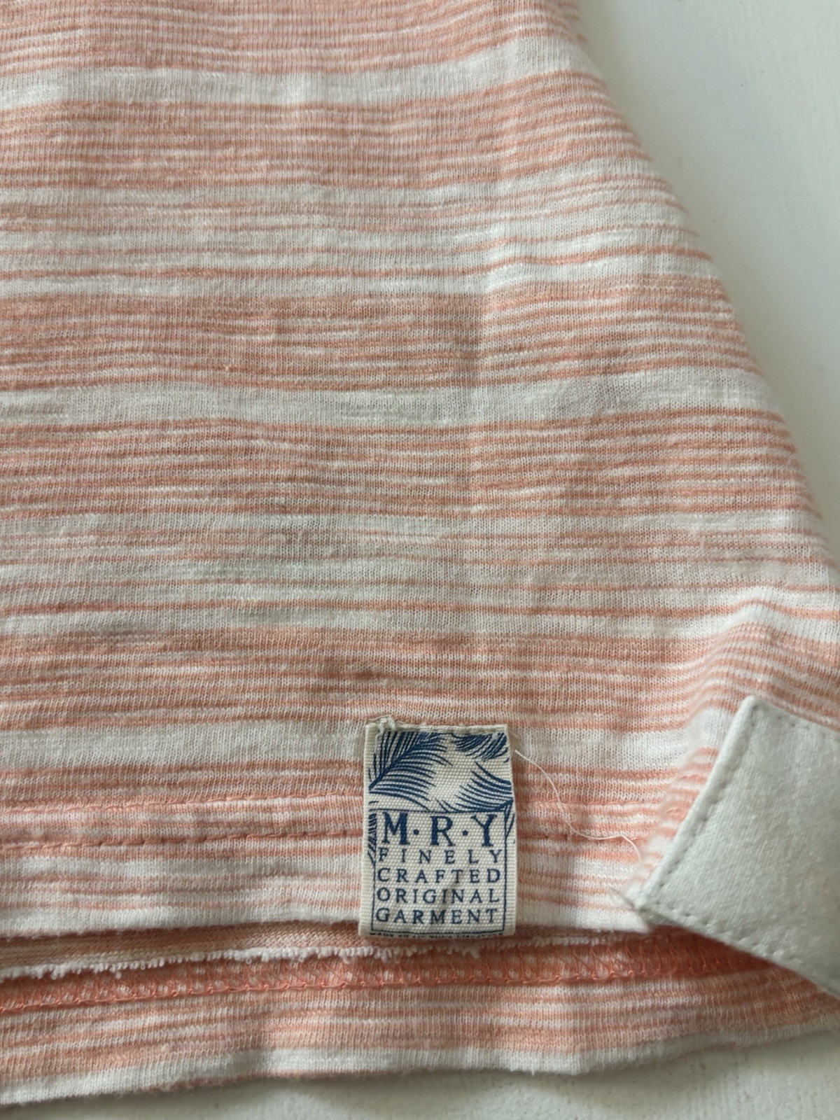 Mantaray / Debenhams Orange And White Textured Stripe Henley Size M – RARE UK