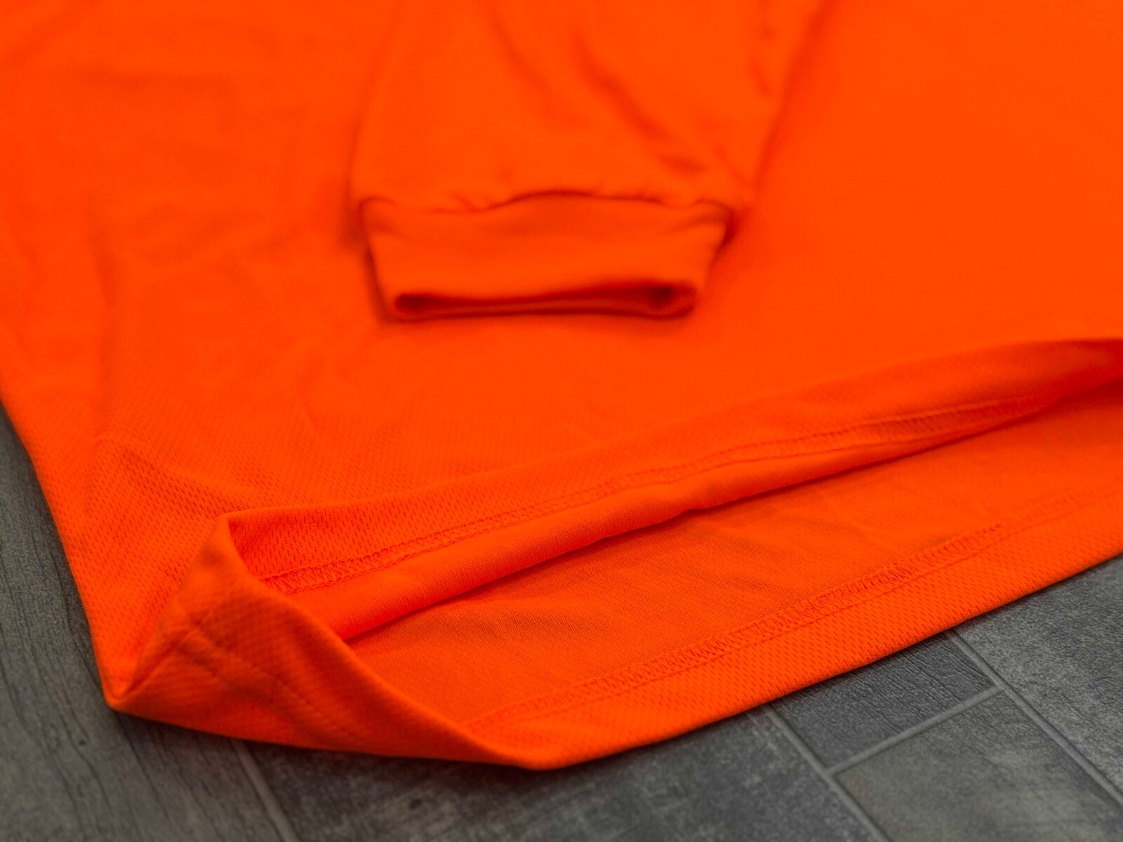 DRI-FIT Hoodie Long Sleeve T-Shirts, UPF 50+ Sun Protection Hooded SAFETY ORANGE