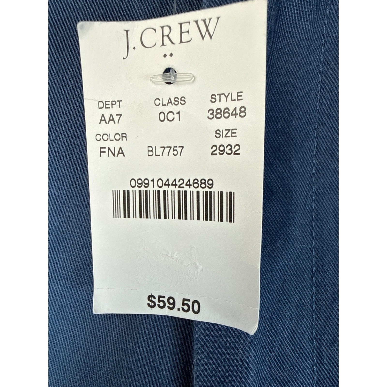 NWT J.Crew The Sutton Slim Fit Chino Pants Men 29 Blue Cotton Travel Work School