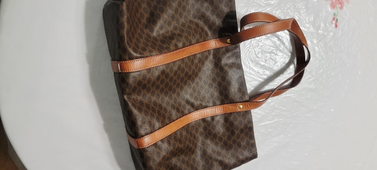 AUTHENTIC CELINE Macadam Pattern Tote Bag