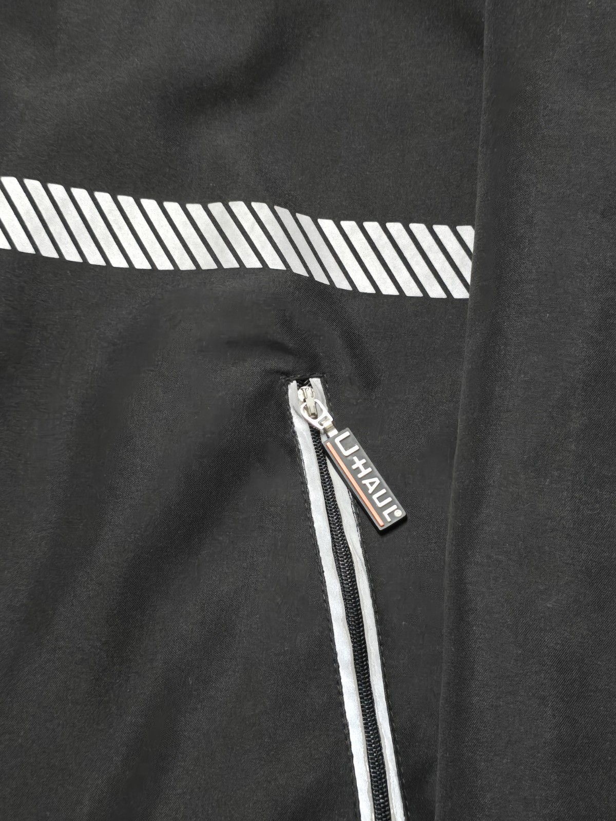 U-Haul Reflective Windbreaker Jacket Mens M Black Long Sleeve Pullover