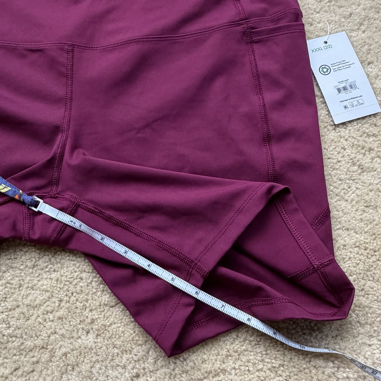 NWT Athletic Works Women’s Cranberry Red Yoga Bike Exercise Shorts – 3XL (22)