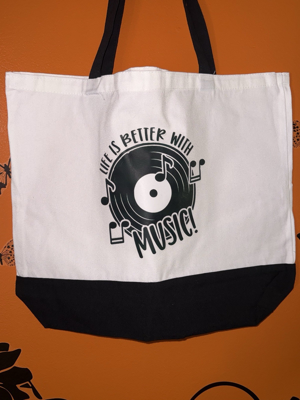 “ Music Record “ X-large Canvas Tote bag For Everyday Use Or Travel!!!