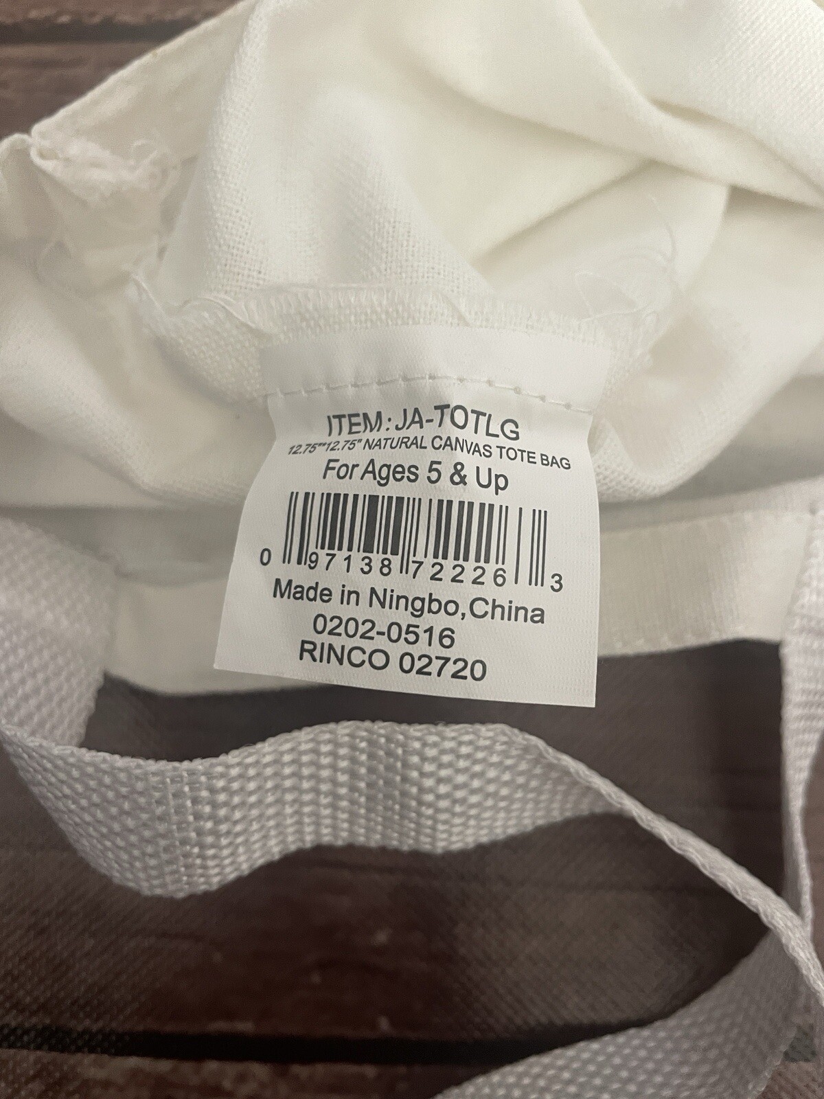 12.75” Natural Canvas Tote Bag SEE NOTES DIY Crafting