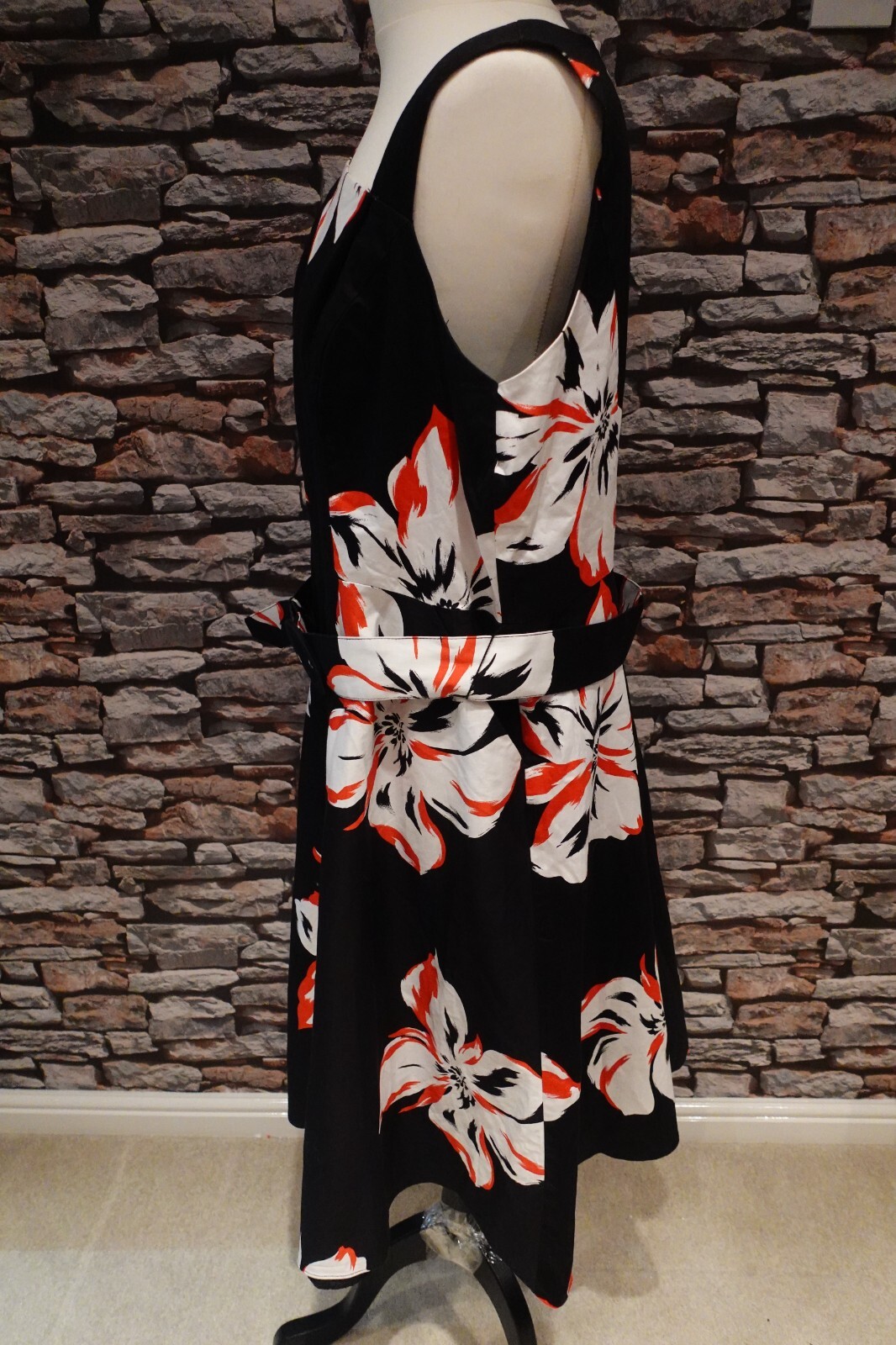 Collection Debenhams Belted Sleeveless Lined Back Zip Dress Size 20