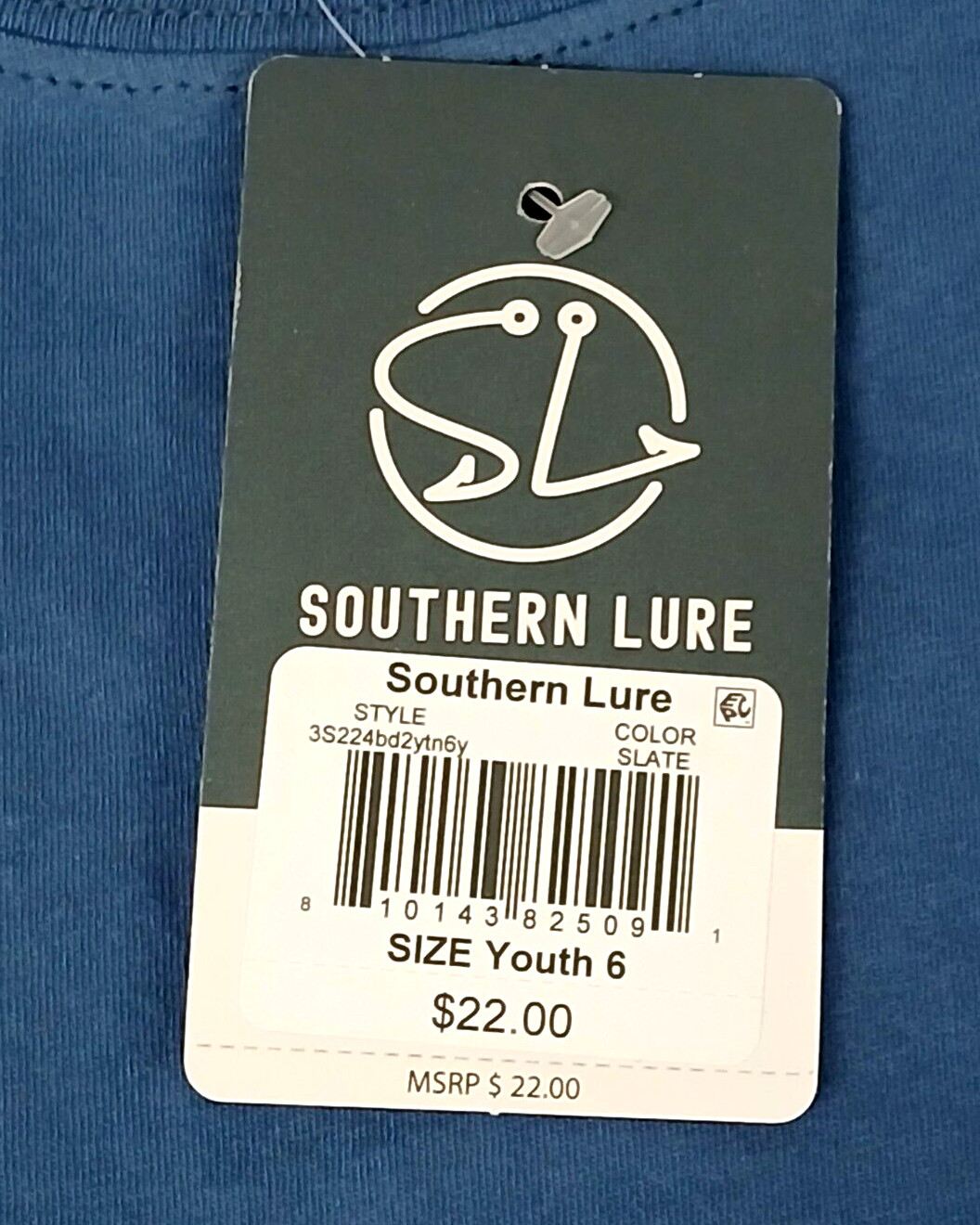 NEW Southern Lure YOUTH Short Sleeve Tee Bass Destruction V2 (SLATE) SIZE:6