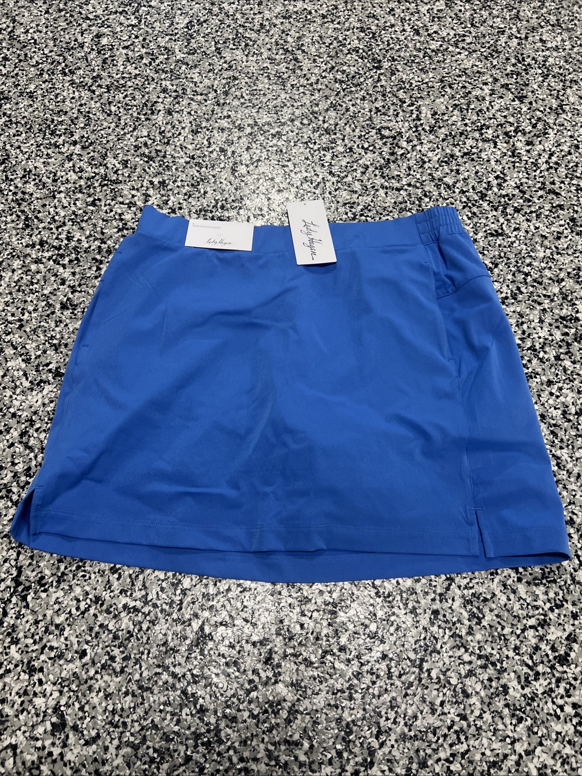 NWT Lady Hagen Womens 17″ Perforated Golf Skort Capri Blue Sz M WGH17432S23