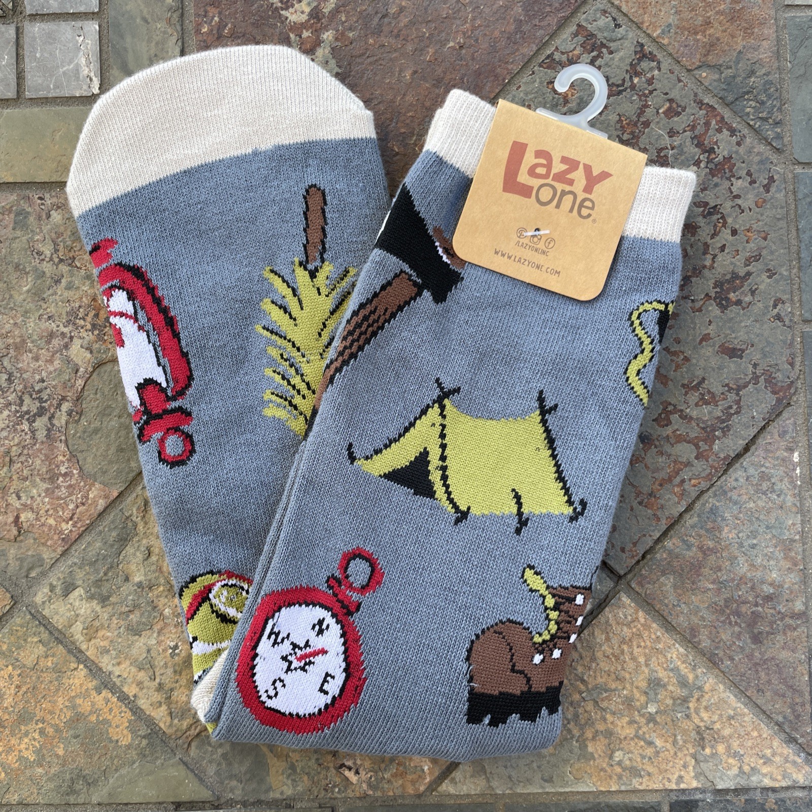NWT Lazy One Camping Hiking Backpacking Outdoor Socks Women’s 10-12.5 Mens 8-12