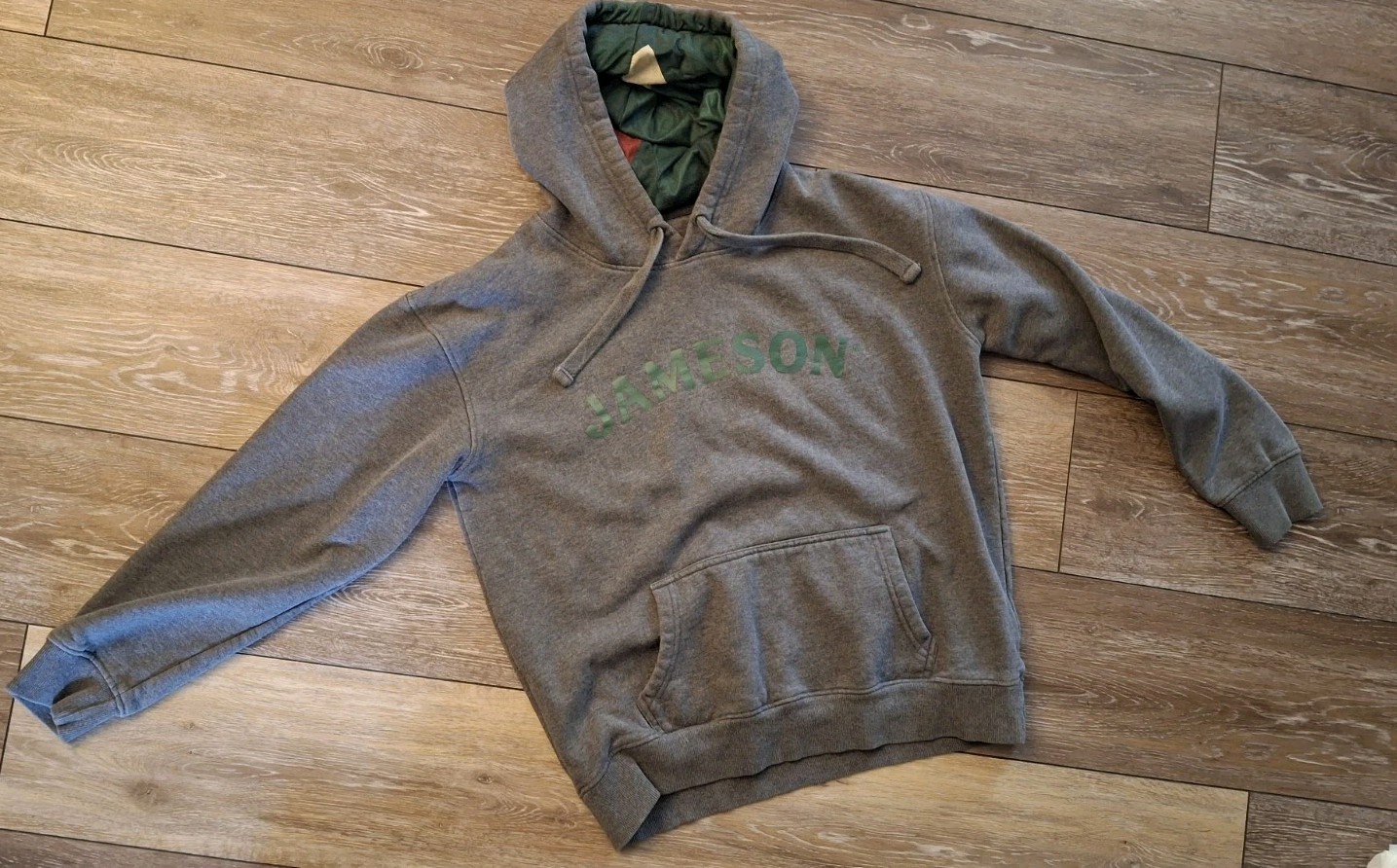 Jameson Irish Whiskey Mens Hoodie Gray Sweatshirt Size Large Thick. See Pics