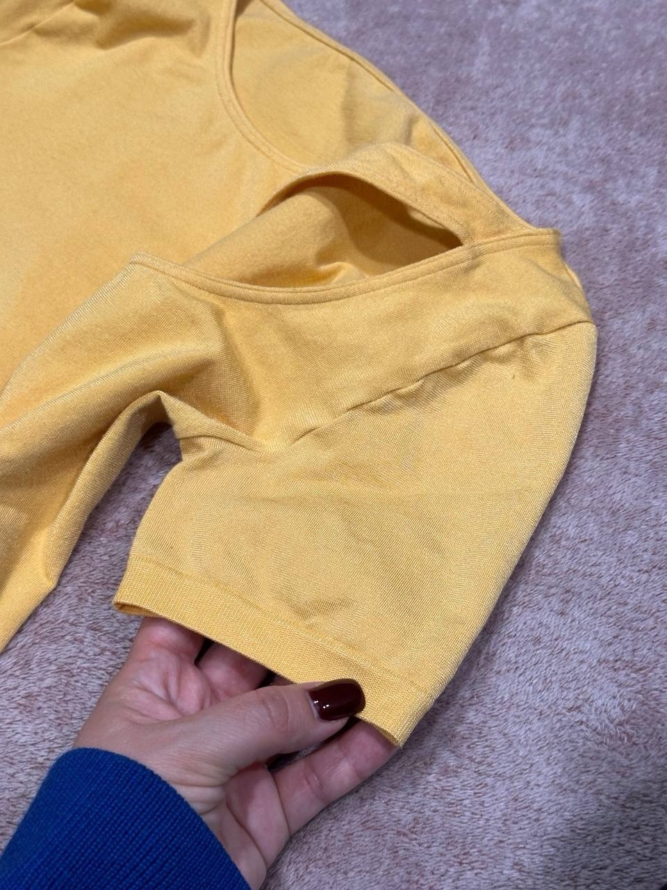Wolford Sexy Vtg Opaque Naturel Yellow Bodysuit Stretch Top Sz S