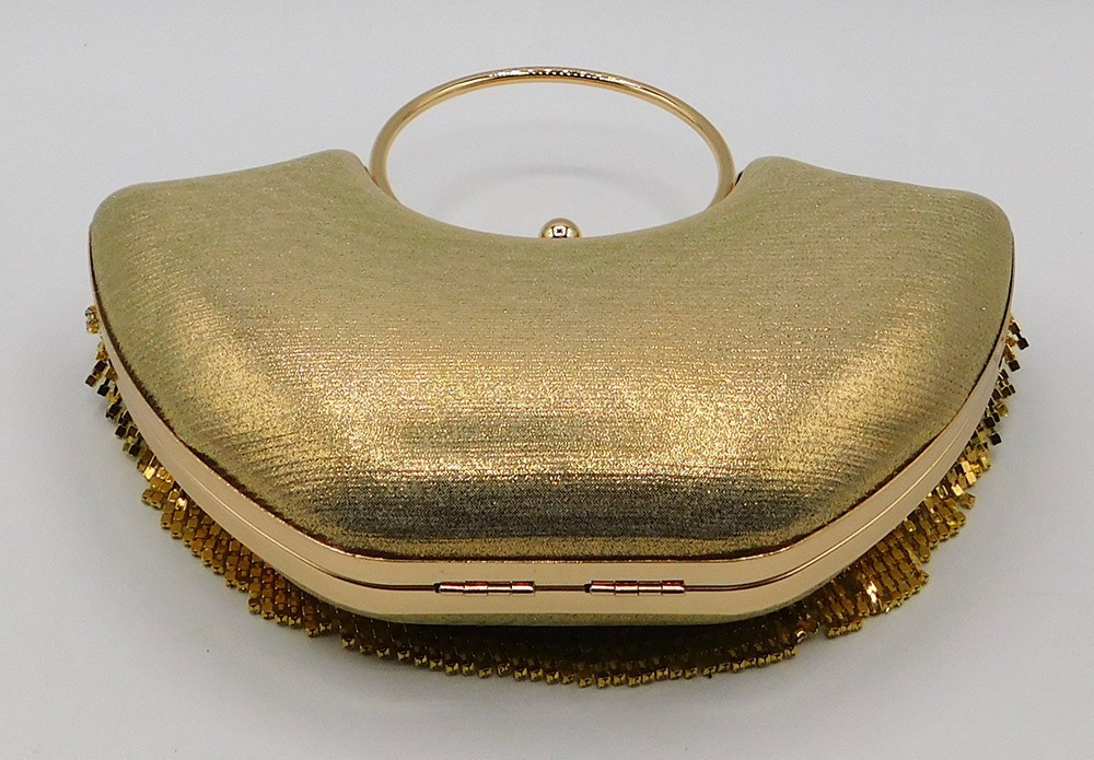 New Rhinestone Evening Handbag Handle Tassel Wedding Party Clutch Purse Gold5280