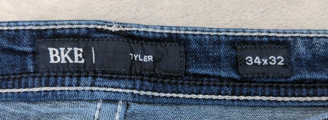 Buckle BKE Tyler Jeans Men 34×32 Bootcut Whisker Stretch Cowboy Denim