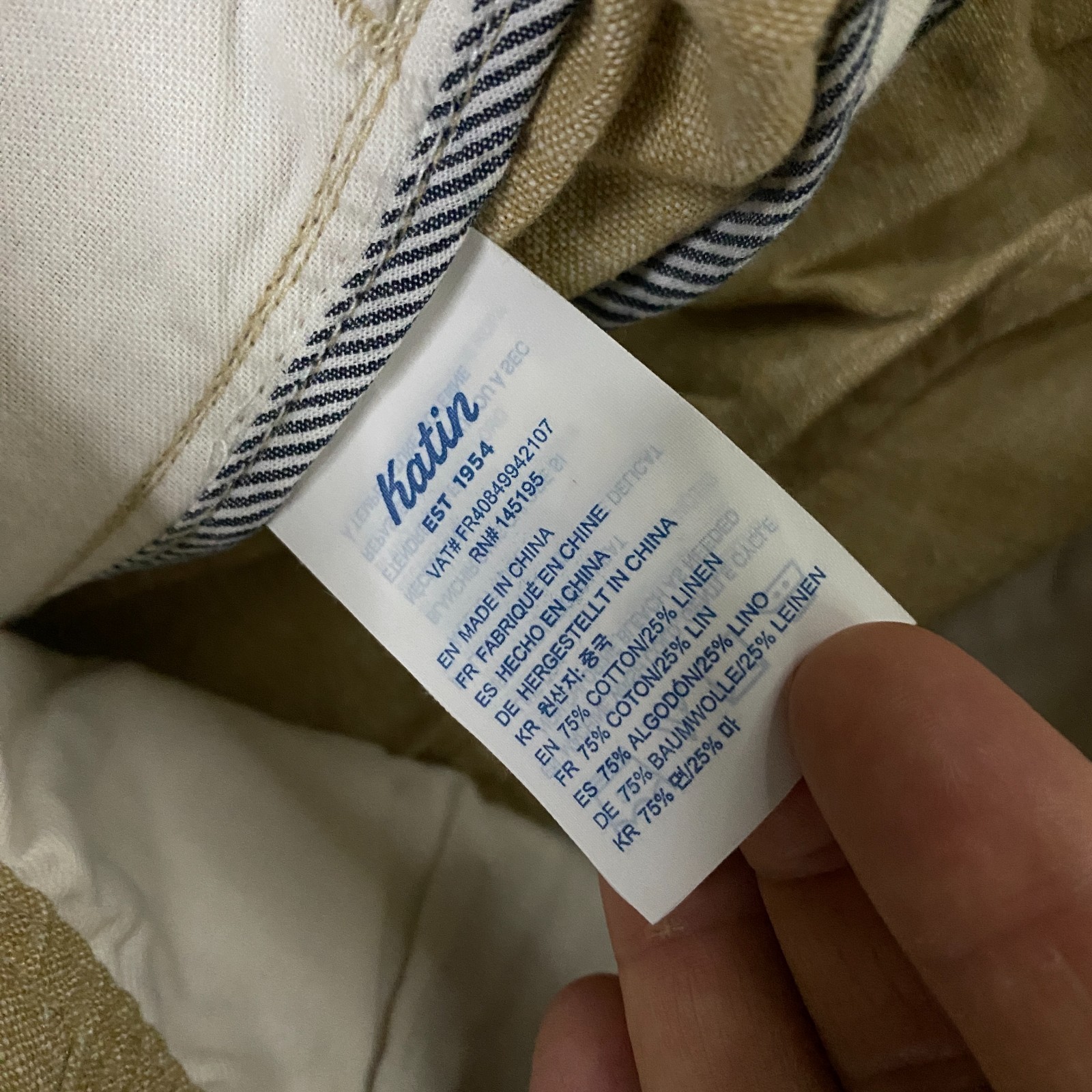 Katin Isaiah Local Short Mens Medium Cotton Linen Blend Drawstring Khaki Tan NWT
