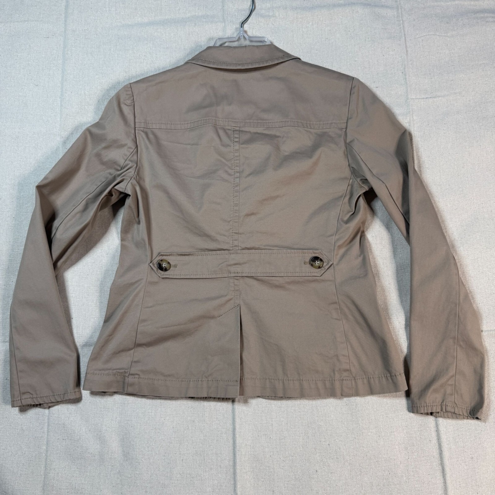 Talbots Beige Safari Utility Blazer Jacket Button Front Pockets 6P