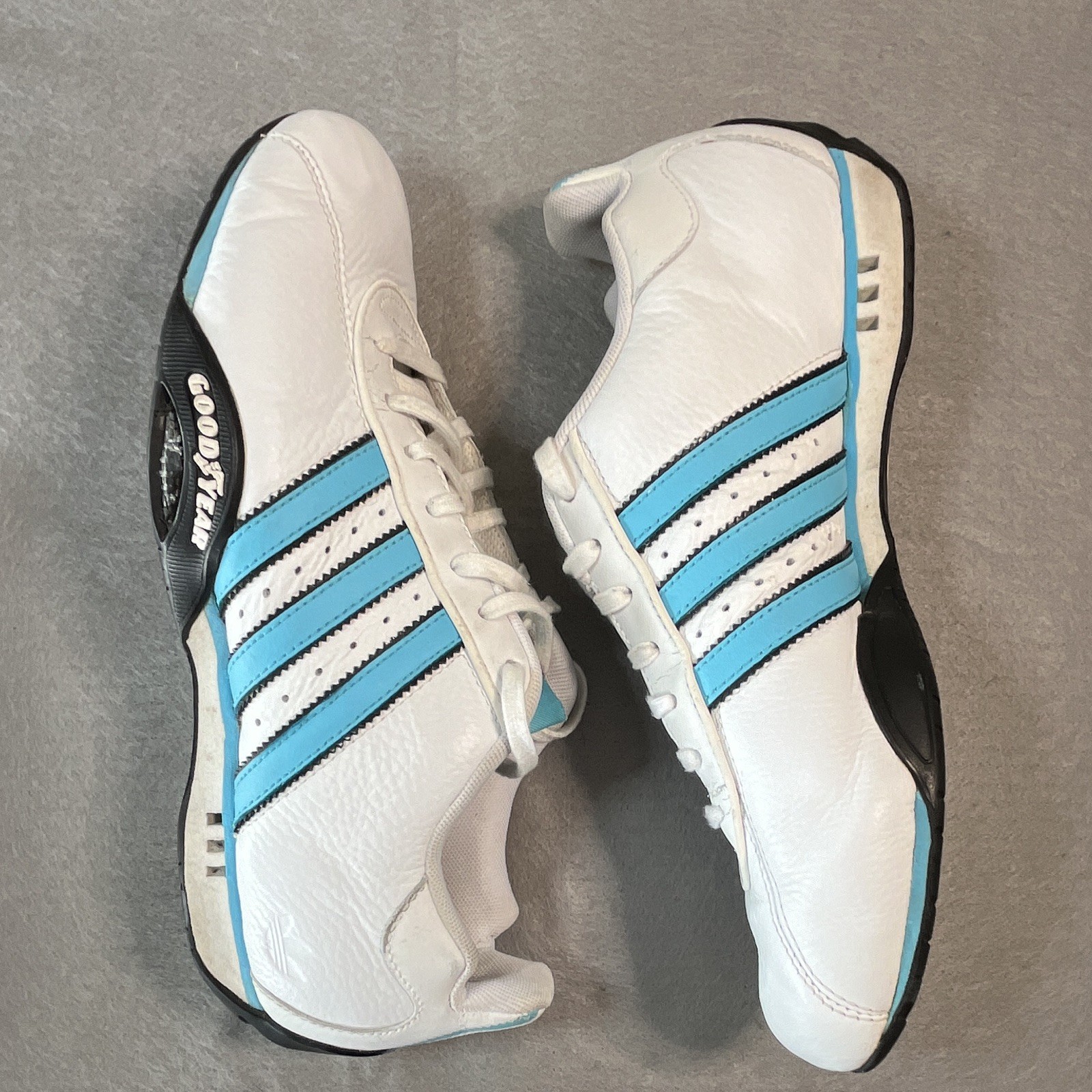 2006 adidas Goodyear Adiracer Lo Men’s Athletic Sneakers White Blue Black