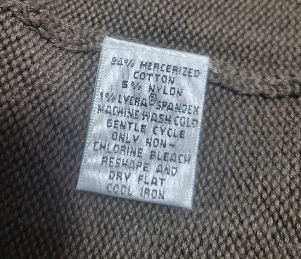 Talbots Womens Medium Open Front Short Sleeve Cardigan Olive Lightweight Layer